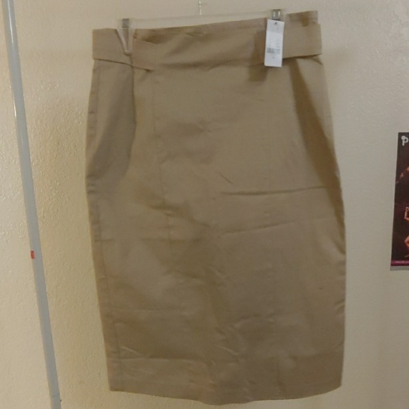 New York & Company Skirts Khaki Cottonspandex Pencil Skirt Poshmark